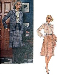 8129 VOGUE OPEN JACKET, A-SKIRT, BLOUSE PATTERN 16 UNCUT